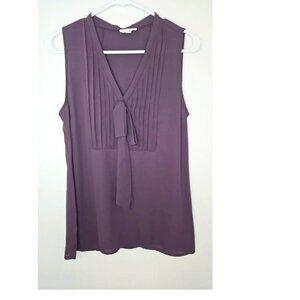 Women's Maison Jules Sleeveless Blouse - Size Medium - Color Plum